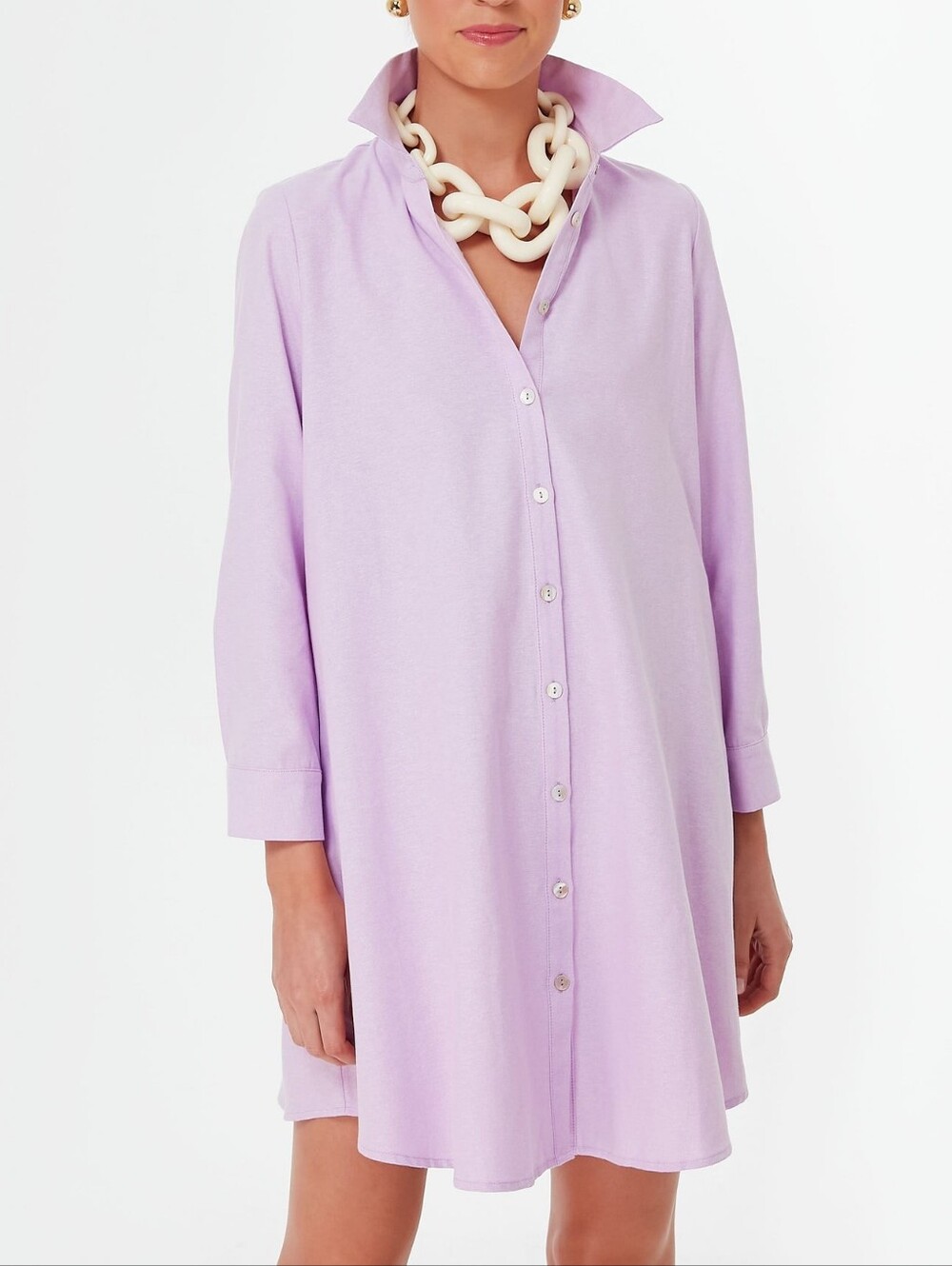Tuckernuck Pomander Place Oxford Harris Shirt Dress In Lavender Size Large